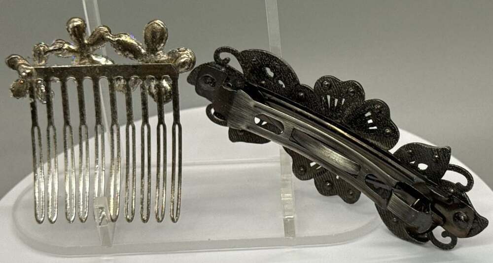 Vtg Decorative Daisy Hair Comb & Floral Rhinestone Hair Clip Lot Wedding Bridal - Picture 9 of 15